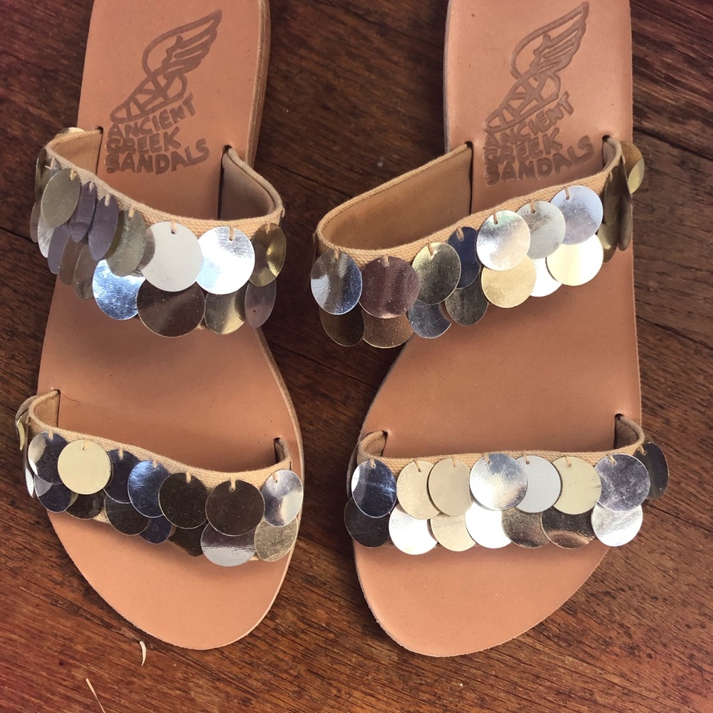 Ancient Greek Poulia Sandals in silver/platinum - Picture 9 of 9